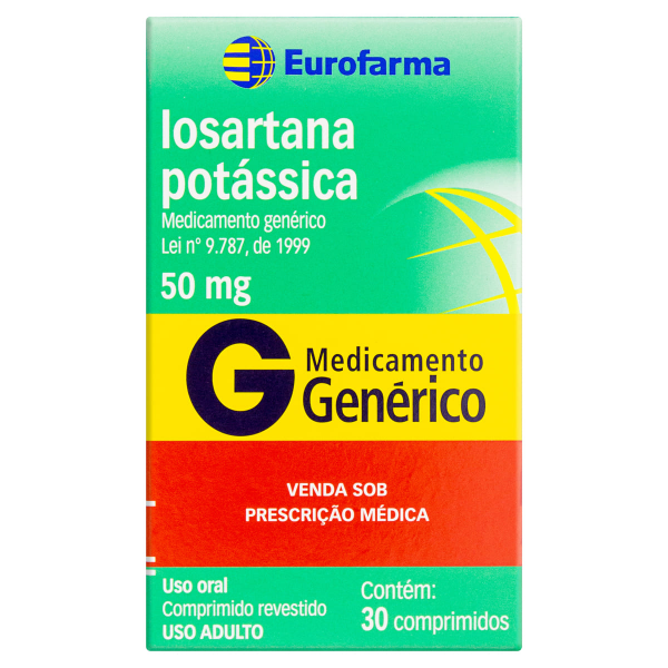 Losartana Potássica 50 mg - 30 comprimidos